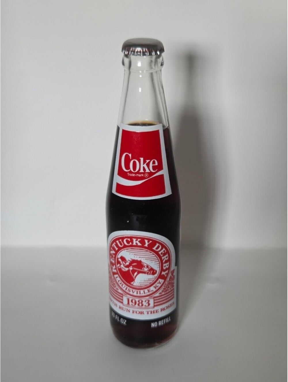 1983 Kentucky Derby Coca-Cola 10oz Glass Bottle 109th Run for the Roses Coke
